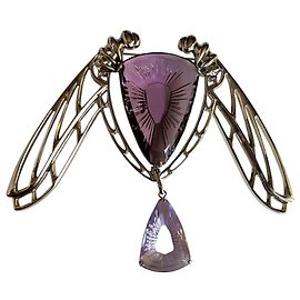 Lalique LILA EISLICHT 2 Libellule Silber Lila