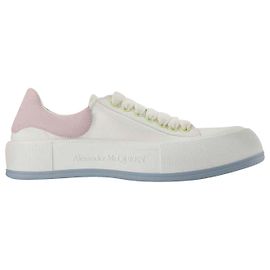Übergroße Turnschuhe - Alexander Mcqueen - Weiß/Rosa - Leder Andere Python drucken