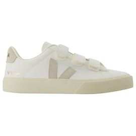 Veja-Baskets Recife Logo - Veja - Blanc/Beige - Cuir-Blanc