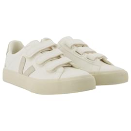 Veja-Baskets Recife Logo - Veja - Blanc/Beige - Cuir-Blanc