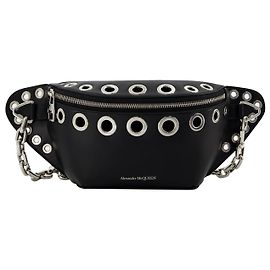 Biker Bumbag Belt Bag - Alexander Mcqueen -  Black - Leather Black