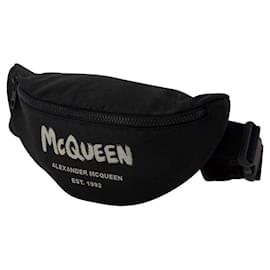 Alexander Mcqueen-Bum Belt Bag - Alexander Mcqueen -  Black/Off-White - Synthetic-Black