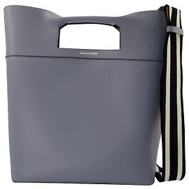 Bolsa The Square Bow Ns - Alexander Mcqueen - Dove Grey - Couro Cinza