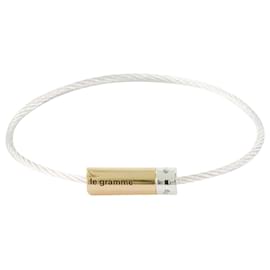 Autre Marque-le 7g Cable Bracelet in Polished Silver/Gold-Silvery,Metallic