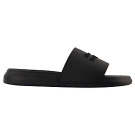 Slides - Alexander Mcqueen -  Black - Leather Black
