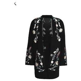 Cardigan Maje brodé en coton noir multicolore Noir Multicolore