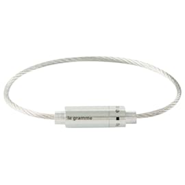 Autre Marque-le 9g Triptych Cable Bracelet in Brushed Silver-Silvery,Metallic