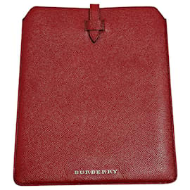 Burberry-Burberry iPad-Hülle aus dunkelrotem Leder-Bordeaux