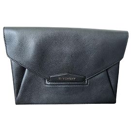 Givenchy Black Pandora Envelope Clutch Pouch Black