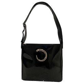 Cartier Panthère Handbag Black Patent Leather Black