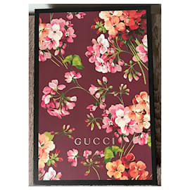 Gucci-NEW with Box Gucci Blooms GG Orophin Logo Reversible Scarf Pink Floral-Pink