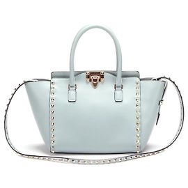 Valentino Bolsa Tote de Couro Rockstud Azul