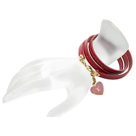 Louis Vuitton-Bracelet d'engagement en cuir-Rouge
