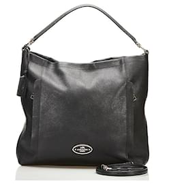 Coach-Leather Two-Way Bag-Black
