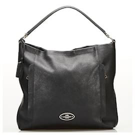 Coach-Leather Two-Way Bag-Black