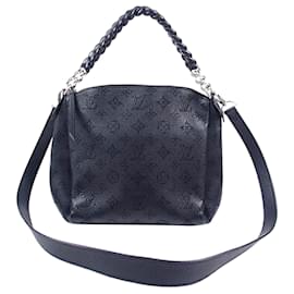 Louis Vuitton-Louis Vuitton Black Monogram Mahina Babylone Chain BB-Black