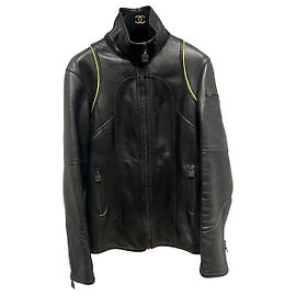 Chanel Black Lambskin Jacket Size 38 Black