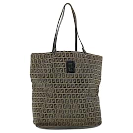 Fendi-FENDI Zucchino Canvas Tote Bag Navy Auth rd4167-Navy blue