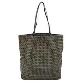 Fendi-FENDI Zucchino Canvas Tote Bag Navy Auth rd4167-Navy blue