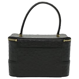Versace-VERSACE Hand Bag Quill Mark Leather Black Auth ar8497-Black
