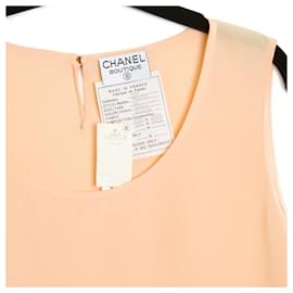 Chanel-95P APRIKOSE SEIDE DE40 Neu mit Tag-Orange