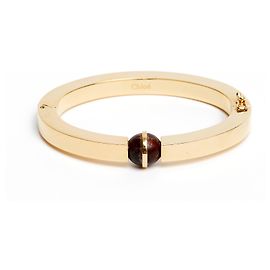 Pulseira rígida Chloé quadrada metal dourado Dourado