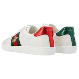 Gucci-GUCCI ACE BEE SNEAKERS NUOVO-Bianco