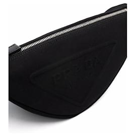 Prada-Prada triangle canvas pouch-Black