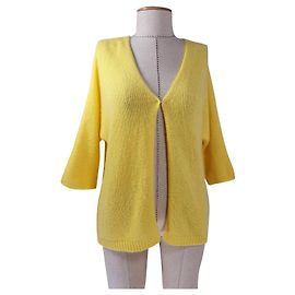 Hémisphère Strickjacke Gelb Seide und Kaschmir Gelb