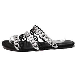 Hermès-Sandals-Black,Silvery