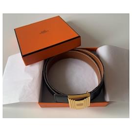 Hermès-Cadenas-Black,Caramel,Gold hardware