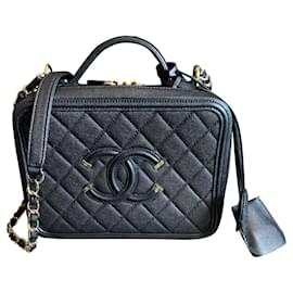 Chanel-Bolso mediano Filigrana Vanity Case-Negro