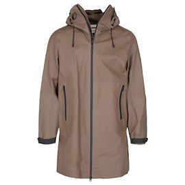 Bottega Veneta Giacca lunga in pelle con cappuccio Marrone