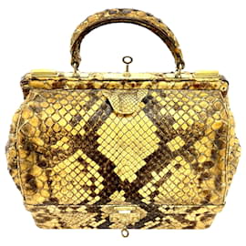 Hermès Aktentasche Python Gelb Schwarz Schwarz Python drucken Gelb