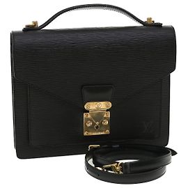 LOUIS VUITTON Epi Monceau Handtasche Schwarz M52122 LV Auth lt696 Schwarz