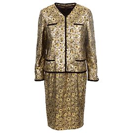 Completo Giacca e Abito in Broccato Floreale Valentino Night D'oro