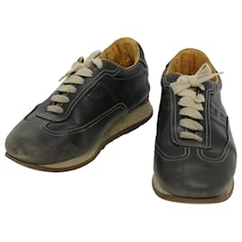 Hermès-HERMES quick sneakers Leather Black Auth kk153-Black