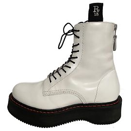 Botines R13 de charol blanco Blanco