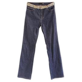 Just Cavalli-Vintage Y2K Just Cavalli blue mid low rise waist straight jeans designer denim zeroes 00's 00S size 28 S MADE IN ITALY-Blue,Dark blue