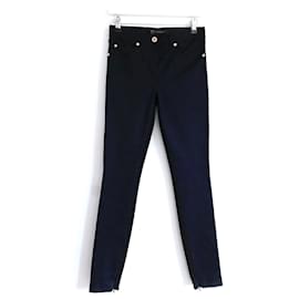 Versace-Versace Navy/Black Mixed Fabric Jeans-Black,Navy blue