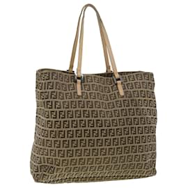 Fendi-FENDI Zucchino Canvas Tote Bag Beige Auth rd4168-Beige