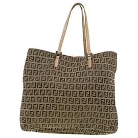 Fendi-FENDI Zucchino Canvas Tote Bag Beige Auth rd4168-Beige
