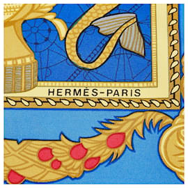 Hermès-Hermes Blue Les Bissone de Venise Silk Scarf-Other