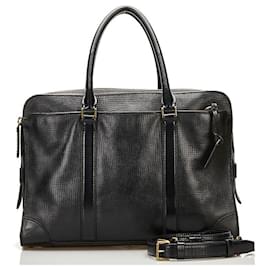 Coach-coach Leather Briefcase black-Black