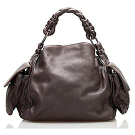 Bottega Veneta-bottega veneta Intrecciato Leather Hobo Bag brown-Brown