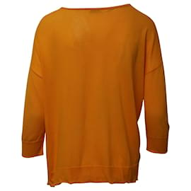 Acne-Acne Studios Zola Crew Knit Top in Orange Cotton-Orange