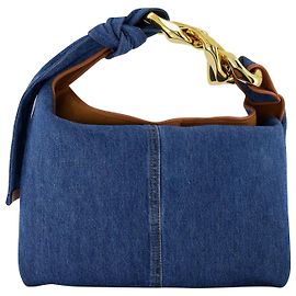 JW Anderson Borsa Hobo Piccola con Catena - J.W. Anderson - Denim blu - Pelle Blu