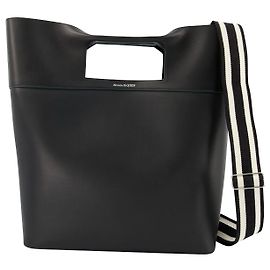 Le sac à main Square Bow Ns - Alexander Mcqueen - Noir - Cuir Noir
