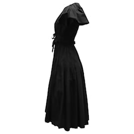 Ulla Johnson-Ulla Johnson Delmara Midi Dress in Black Cotton-Black