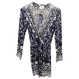 Sea New York-Sea New York V-Neck Romper in Blue Rayon-Other